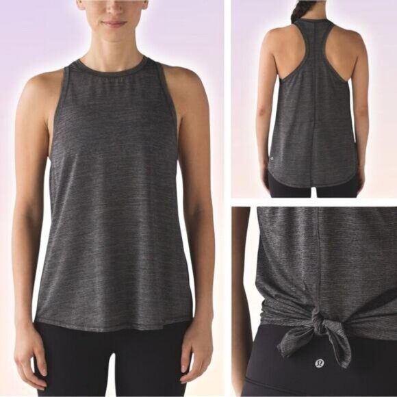 LULULEMON Hot Like Agni Singlet Size 4 Heathered Black - Picture 1 of 8